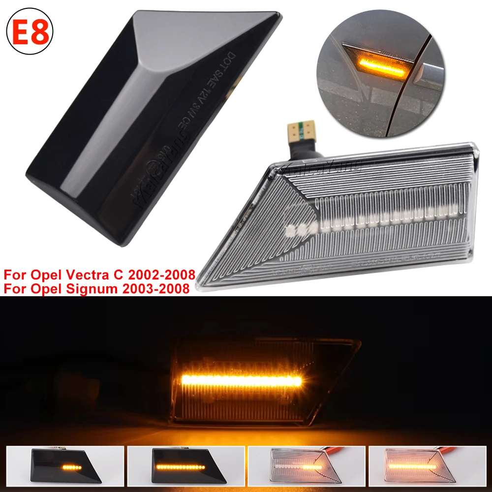 2x Led Dynamic Side Marker Turn Signal Light Sequential Blinker Indicator For Opel Vectra C Signum 2003 2004 2005 2006 2007 2008