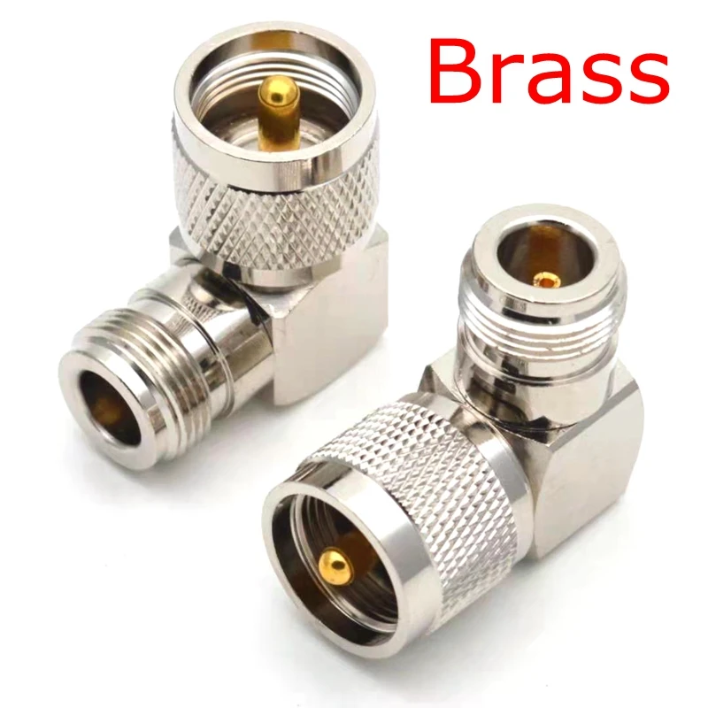 

1Pcs L16 N Female To SL16 UHF PL259 Male Connector 90 Degree Right Angle UHF Male To N Female RF Nickel Brass Coaxial Adapters