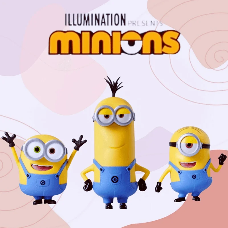 Minionki Anime zabawka Cartoon Anime kolekcja figurek Model ukraść księżyc Miniones miniaturowe figurki zabawki dla dzieci prezenty