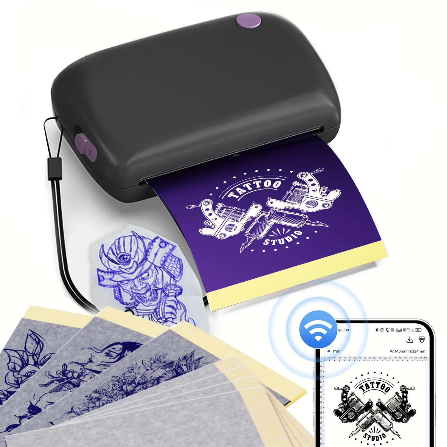 

M5 Mini Handheld Tattoo Stencil Printer for Beginners - Bluetooth Thermal Tattoo Printer Machine with Free Tattoo Transfer Paper