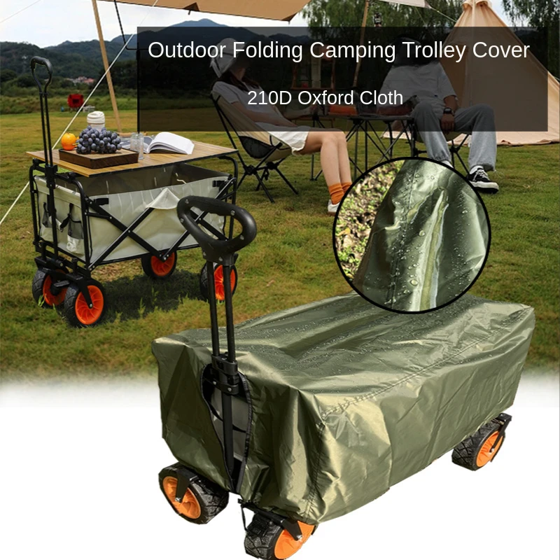 

Wagon Cart Cover Drawstring Closure Dustproof Oxford Cloth Garden Cart Cover for Camping Trolley Cover Trailer Storage Bag