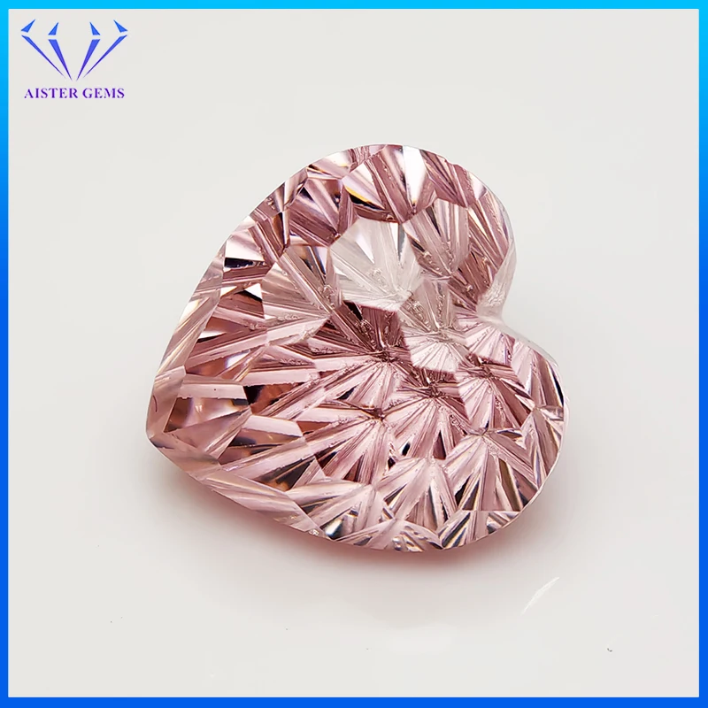 

New Padparadscha 6x6mm Heart Pyrotechnic Cut Cubic Zirconia Gemstones for Jewelry Making