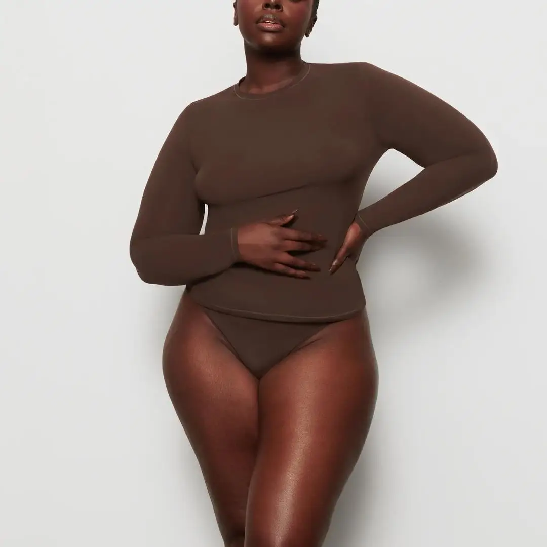 Kardaian round Ne Long Sve T-irt Women's Pure Color Soft Comfortable Skin-friendly Slimming Base Layer irt