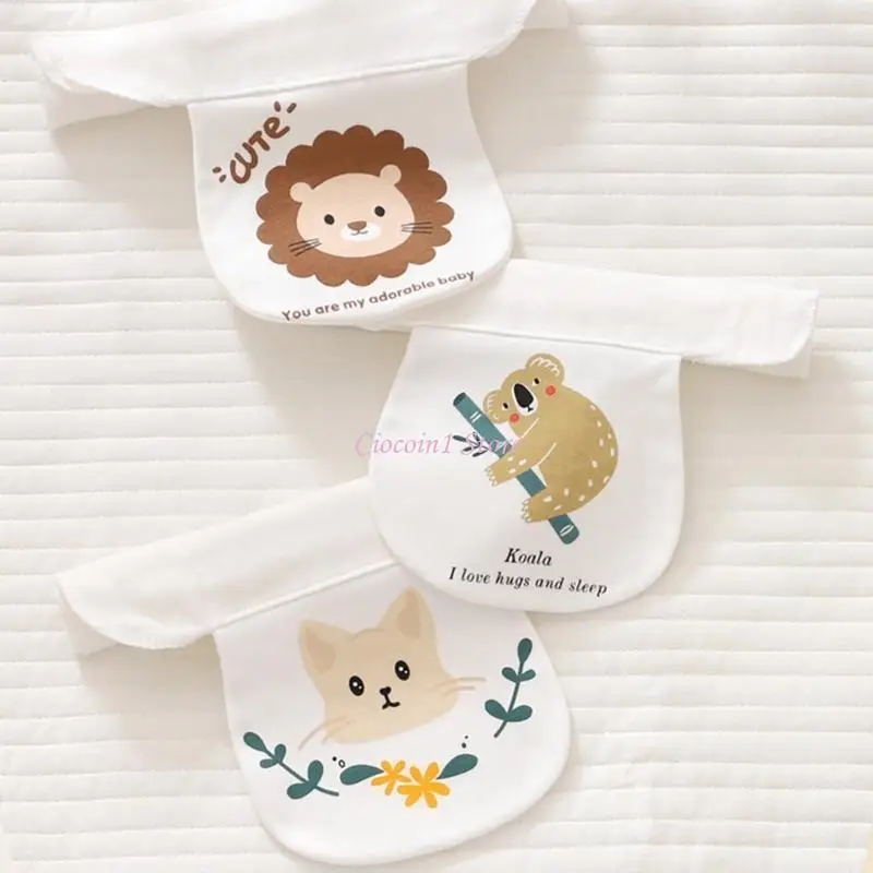 

Y1UB Полотенце для новорожденных, ткань на спине, милая ткань с принтом на спине, впитывающая пот для детей