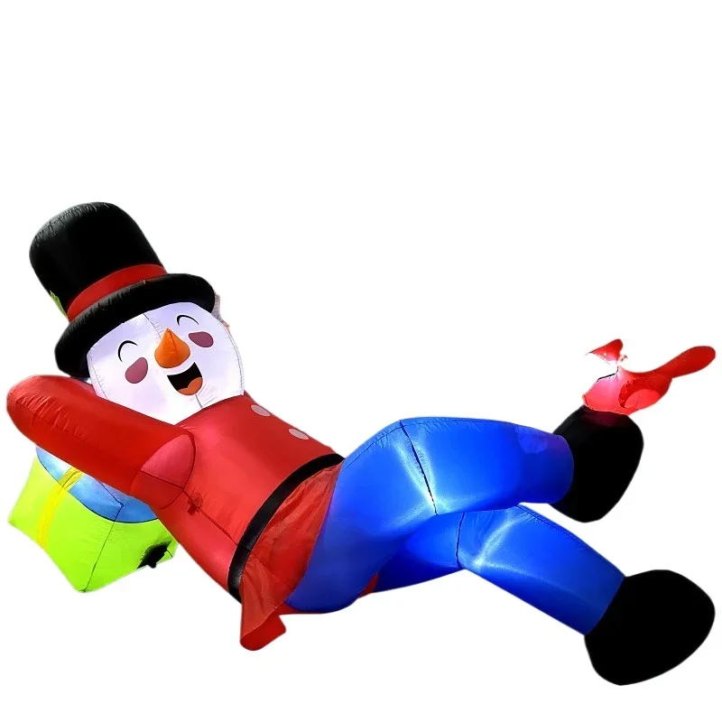 

Christmas party decorations new large creative cute cartoon luminous inflatable snowman air model ornament
