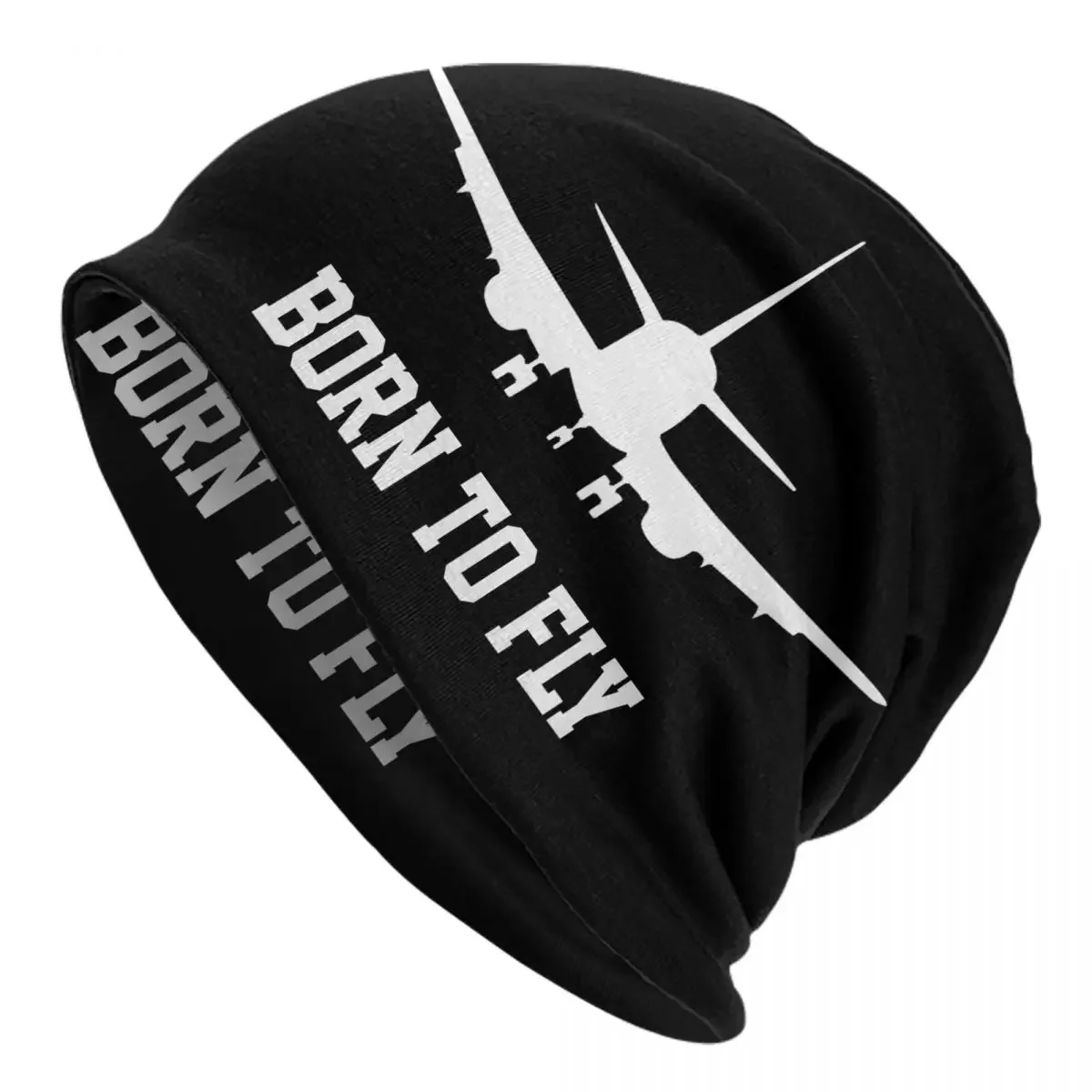 Born To Fly Airplane Skullies Beanies Caps Unisex Fashion Winter Warm Knit Hat Adult Aviation Plane Pilot Gift Bonnet Hats