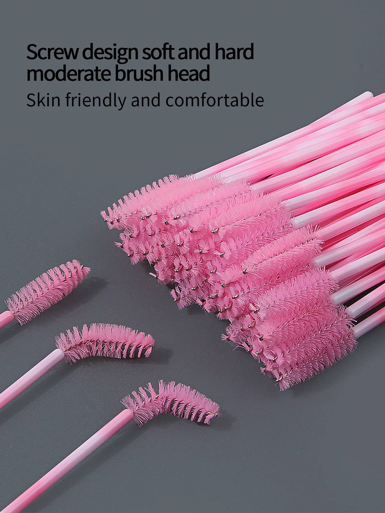 Brosse à mascara bicolore rose et blanche, brosse à sourcils, brosse spirale Portable, outil de nettoyage de mascara de greffage multifonction, 25 pièces