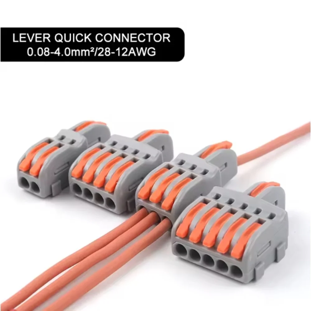 Fast Wiring Mini Multi-Port Cable Connector Universal Compact Splitter Push-In Terminal Block for Household Electrical Conductor