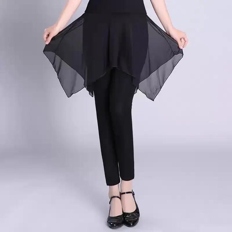 WTEMPO Asymmetrical Hem Ballet Wrap Skirt Chiffon Dance Skirt with Elastic Waistband for Girls Women Flowy Mini Skirts