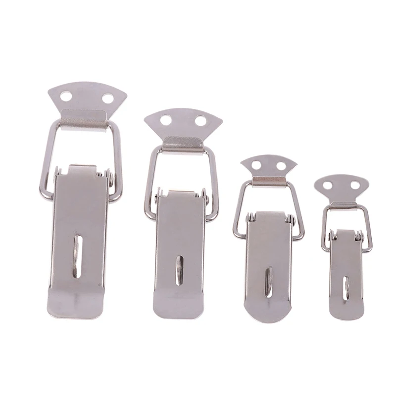 1pc Stainless Steel Door Latches Cold Rolled Steel Cabinet Spring Catch Boxes Handle Toggle Lock Clamp Hasp Duck Billed Buckles