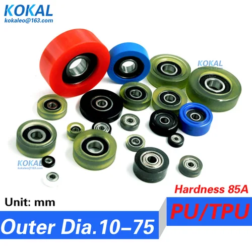 Imagen 2 del producto Rodamiento de bolas de poliuretano TPU PU 626, máquina de conteo de dinero, cajón de goma PU, polea de rodillo de rueda de 12-40mm, alta calidad