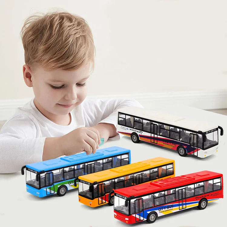 Legierung Simulation Bus Auto Modell Cartoon kinder Spielzeug Zurückziehen Bus Trägheit Stadt Auto Frühen Bildung Spielzeug Für Junge Mädchen kinder Geschenk