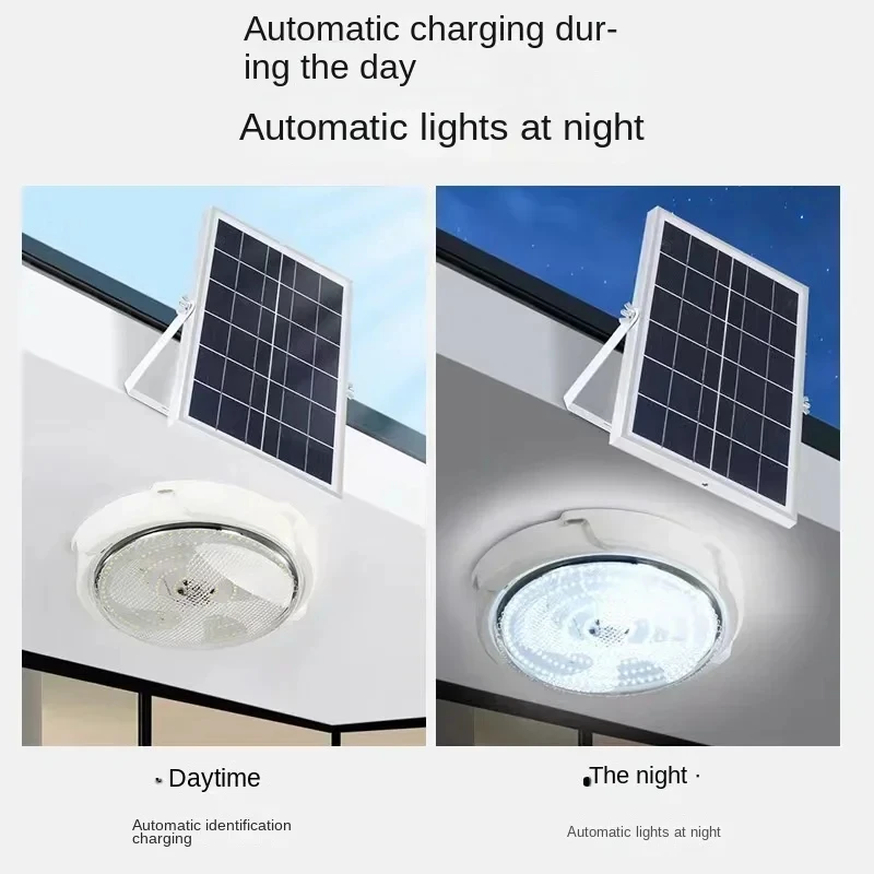 LED Solar Ceiling Lights Indoor Bedroom Corridor Garden Lighting With Remote Control Dimmable Timing Solar Ceiling Lamp image 2