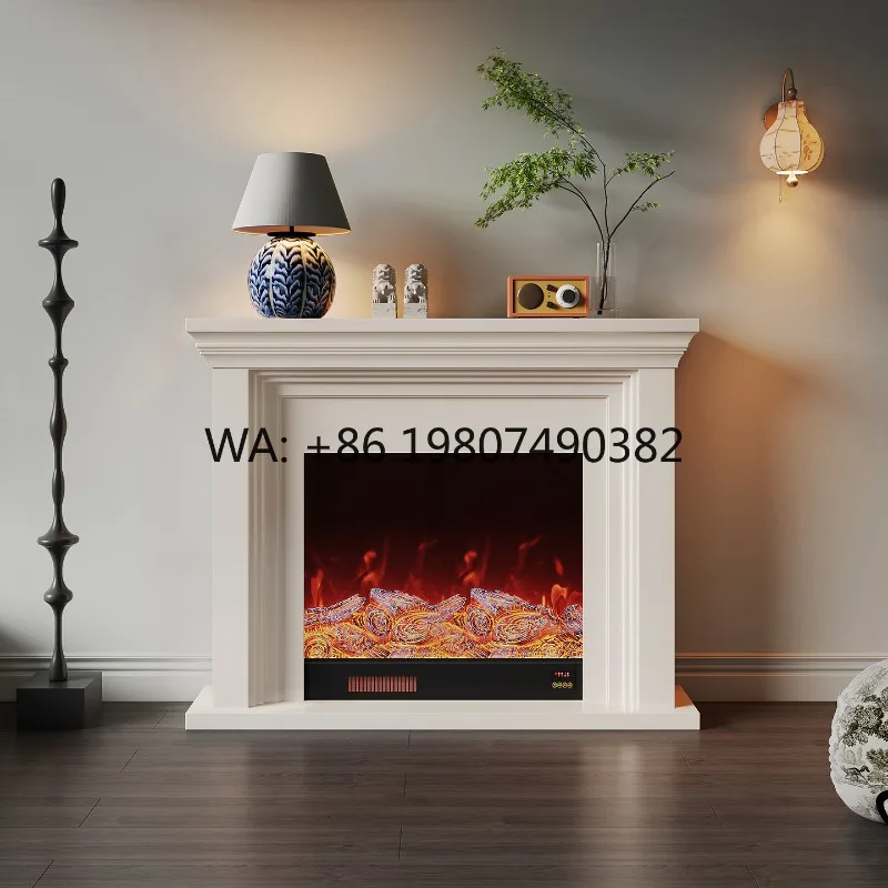 

36 Inch 1500W Virtual Electric Fireplace Heater Luxury Realistic Flame WIFI APP LCD Built-in Home Heating Decor（