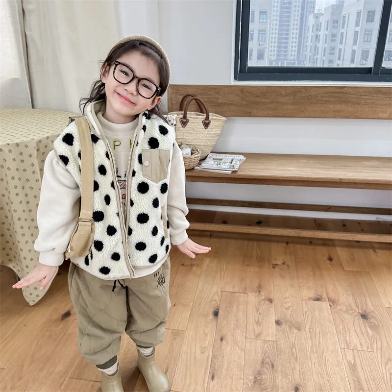 

2025 Children's Autumn And Winter New Children's Lambswool Vest Winter Clothes