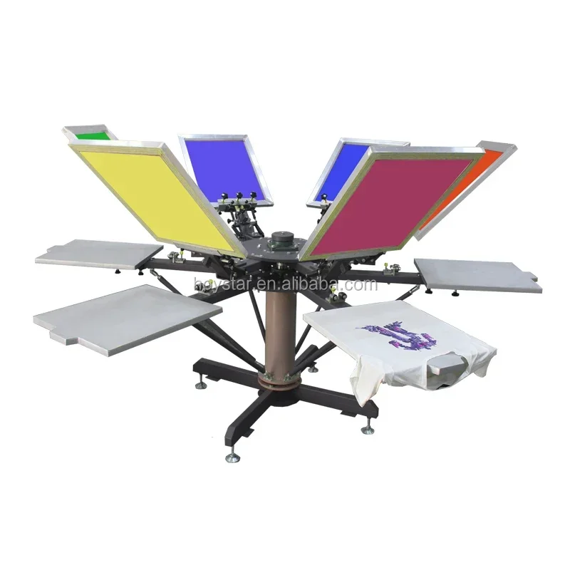 2026 nbmanual spider silkscreen printer machine 6 station for t shirts