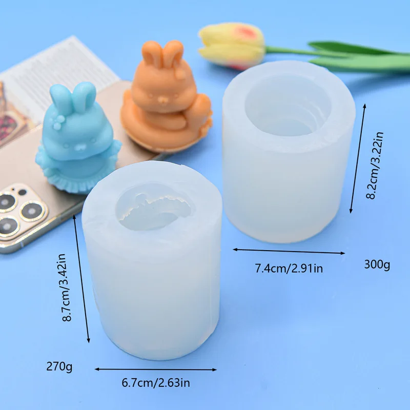 New Cute Rabbit Scented Candle Silicone Baking Mousse Cake Diffuser Plaster Ornament Mold