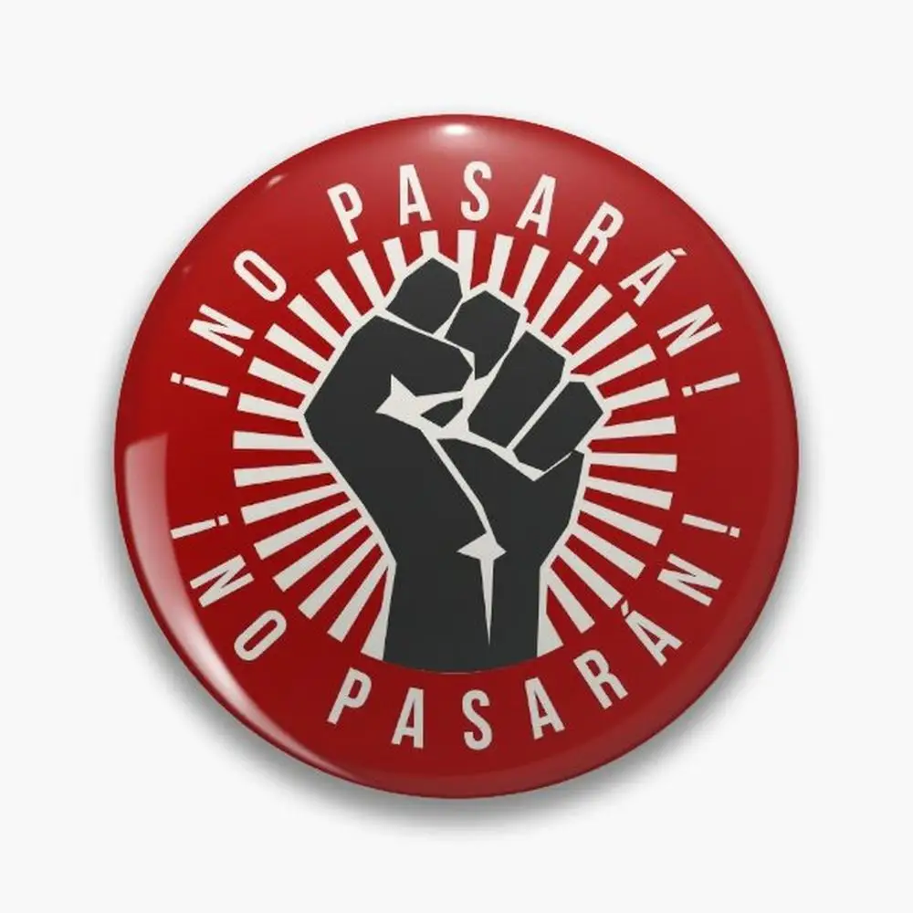 No Pasaran Pin Buttons Brooches  Jewelry Accessory Customize Brooch Fashion Lapel Badges