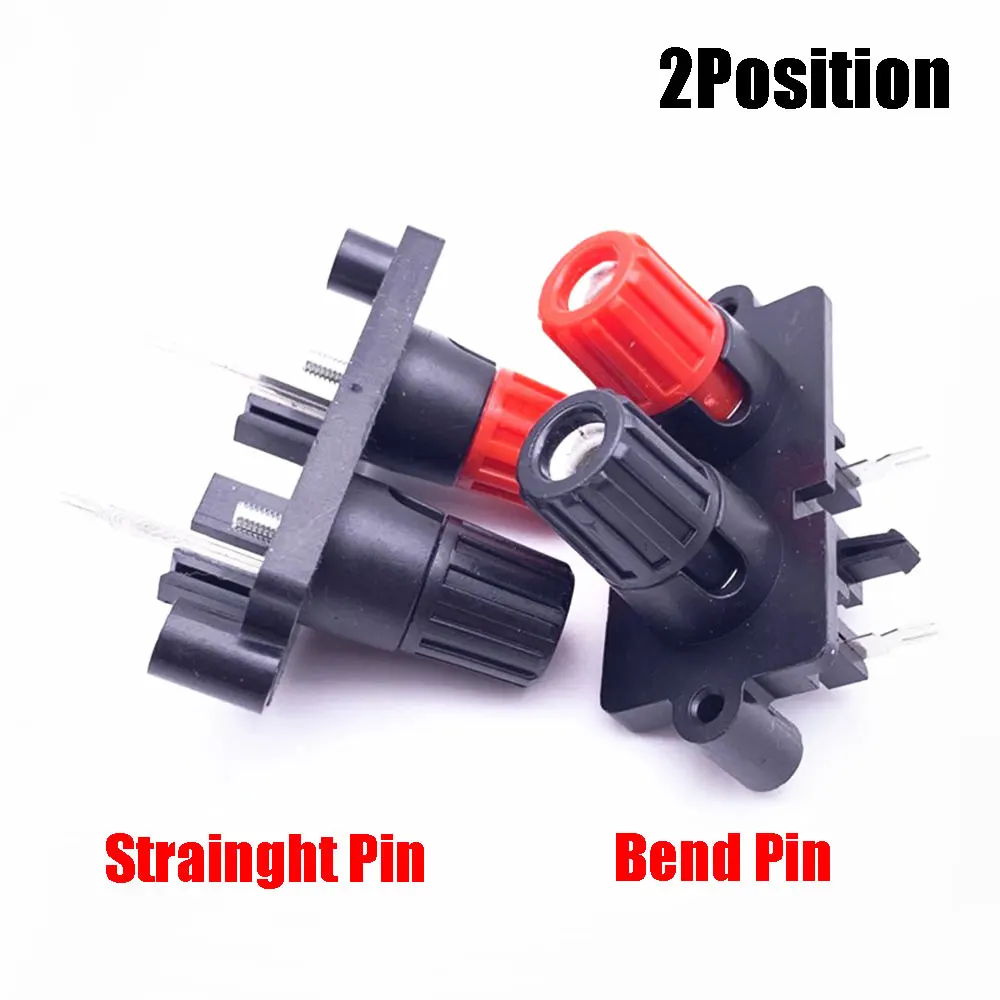 1Pcs 2/4/6Position 4mm Banana Socket External Audio Jack Speaker Amplifier Screw Post Terminal Block Connector Straight/Bend Pin