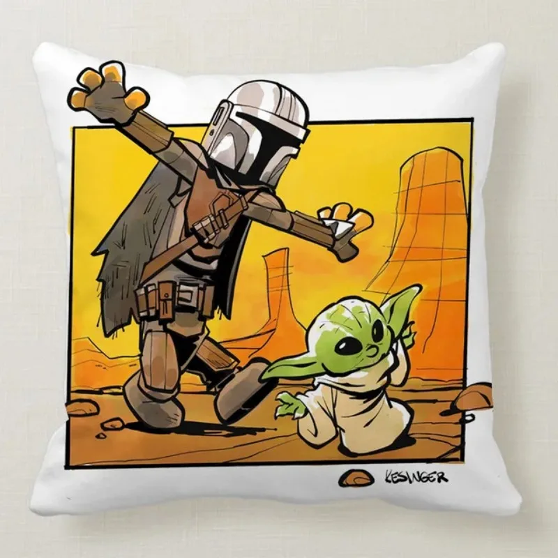 Yoda Baby Polyester Soft Cushion Cover Home Bedroom Office Hotel Car Decoration Cushion Cover Wedding Personality Gift 45x45cm .