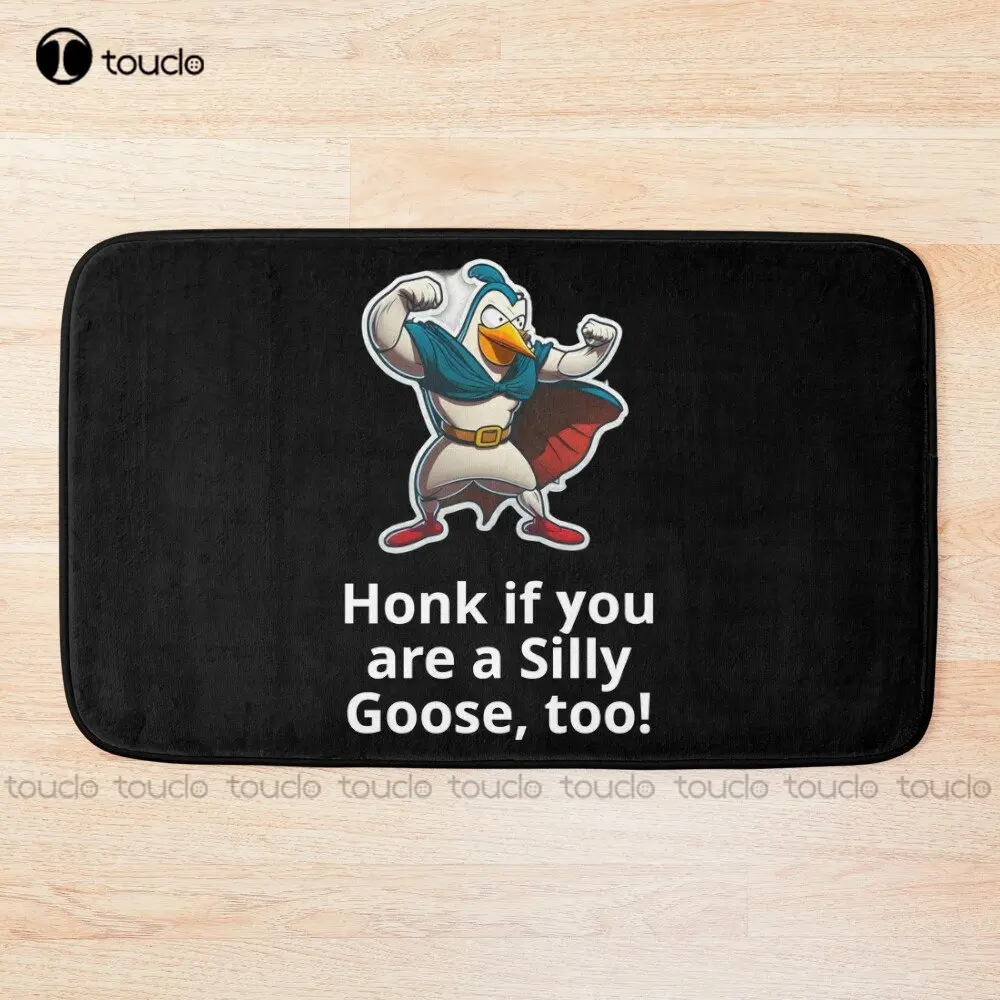 Honk If You Are A Silly Goose Too! Bath Mat Poster Bathroom Rugs Mat Quick Dry Bathroom Mats