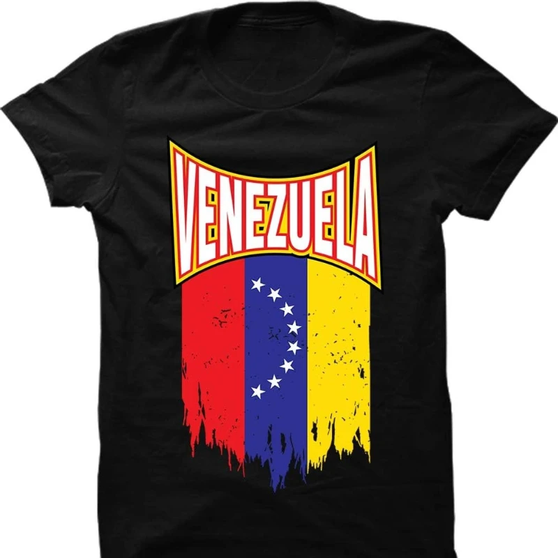 Torn Venezuela Flag - Latino Heritage Unisex Crewneck T-Shirt High Quality Printed T-shirt Tops Cotton Regular Short Sleeve