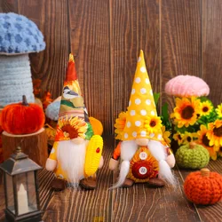 New Harvest Festival Thanksgiving Hugging Corn Doll Decorations Cute Rudolph Midget Faceless Doll Tabletop Decoration Supplies