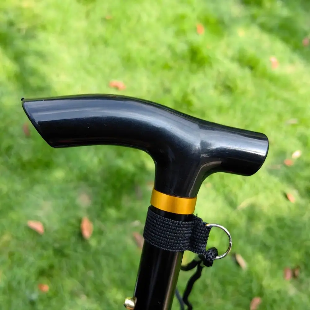 Lightweight Walking Cane Telescopic Stable Quad Base Stick Non Slip Handle Mobility Aid For Senior Walking