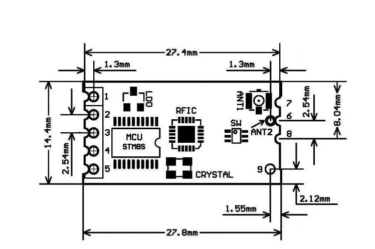 Imagem -05 - Módulo de Porta Serial sem Fio 1000m Substituir Bluetooth Novo 10 Peças 433mhz Hc12 Si4463