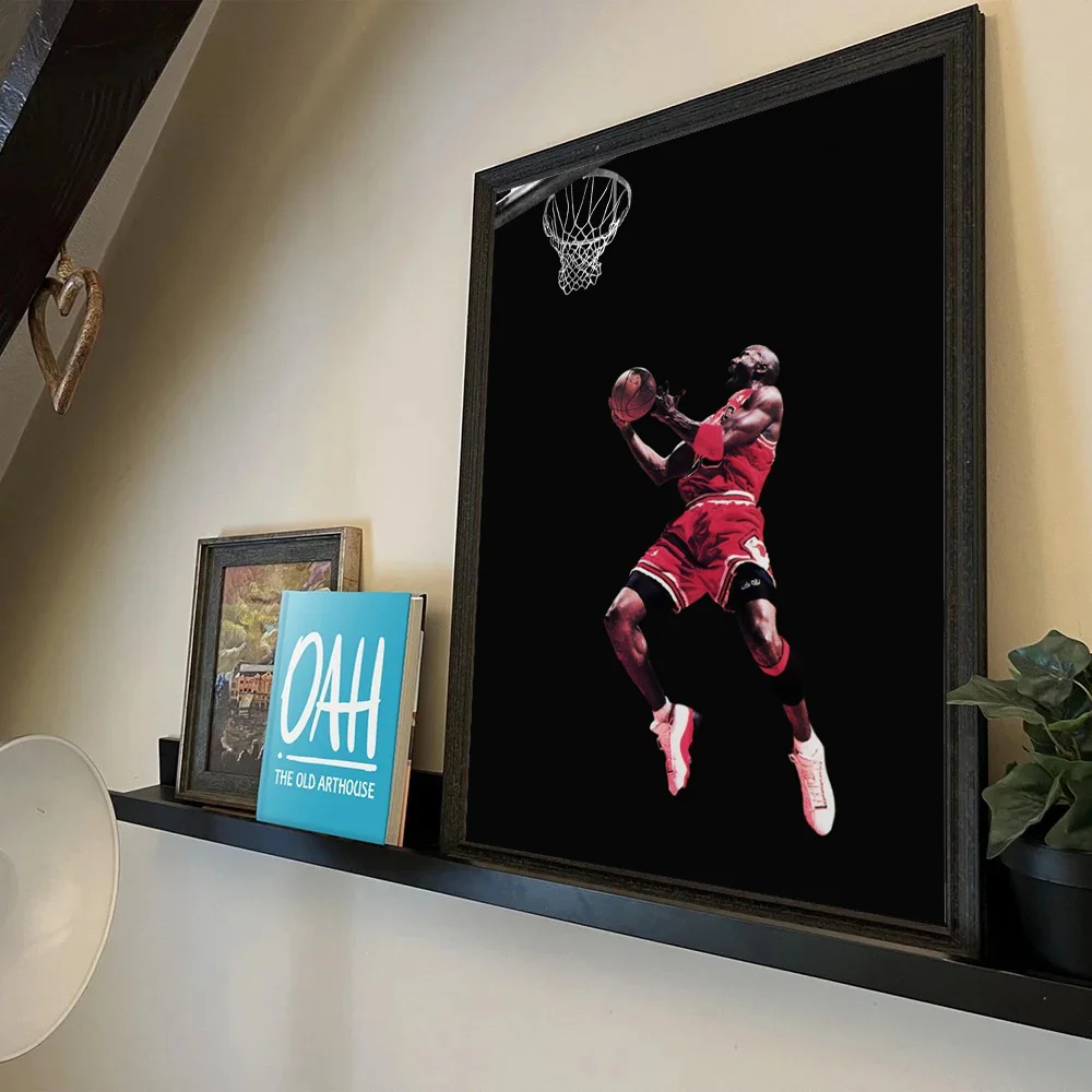 1pc Michael Jordan Poster Self-adhesive Art Waterproof Paper Sticker Coffee House Bar Room Wall Decor view 5
