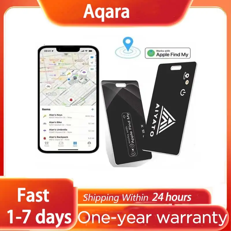 2025 AIYATO Wallet Card Airtag Wireless Charge Bluetooth GPS Tracker Smart Tag Work with Apple Find My APP Air Tags Location