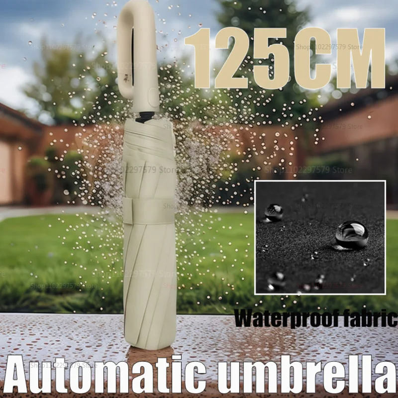 2025 مظلة أوتوماتيكية جديدة 125 سنتيمتر مقاومة للرياح والمطر الموسع المحمولة المدمجة حلقة تسلق تصميم السفر استخدام الاستوديو في الهواء الطلق. #1