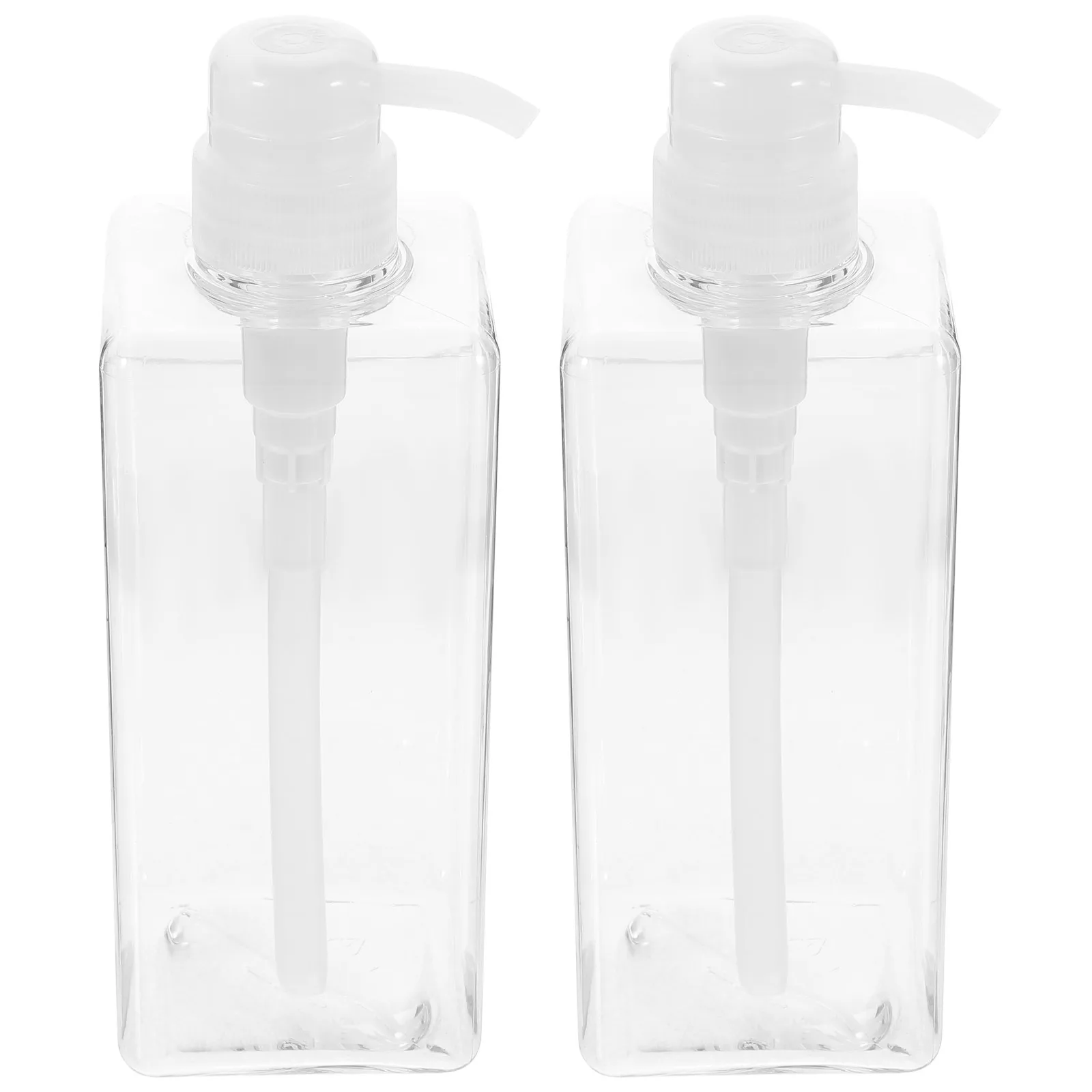 

2Pcs Clear Shampoo Bottles with Pump Refillable Lotion Dispenser Convenient Travel Portable Plastic Soap Container