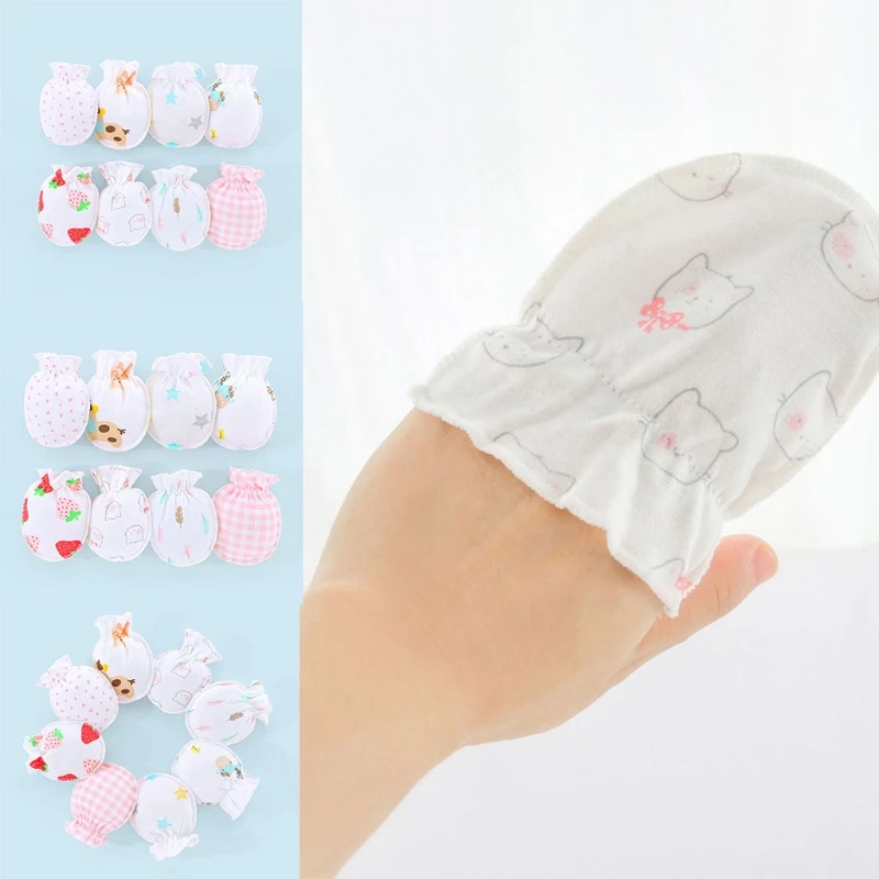 1 Pairs Newborn Baby Mittens Gloves Cotton Infant Toddler No Scratch Mittens