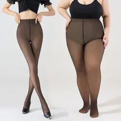 New High Waist Elastic Plus Size Leggings Pantyhose Women Pantyhose Warm Winter Sexy Translucent Thick Thermal Tights Stockings