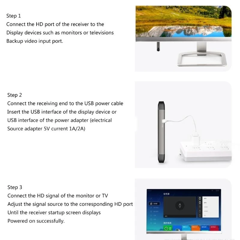 F62C 30M Wireless Transceiver Video Transmitter Receiver Extender Screen Mirror Adapter Projector