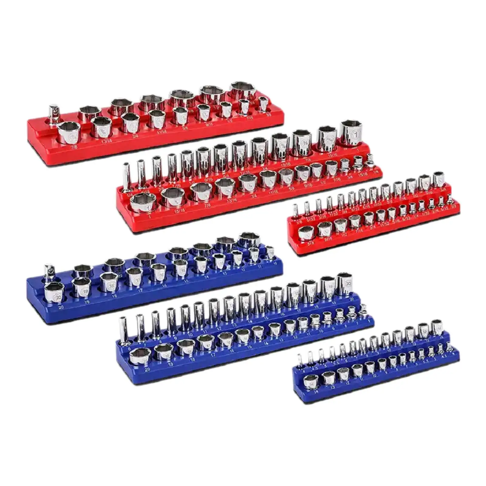 6x Magnetic Socket Organizers Versatile Heavy Duty for Workbench Tool Drawer