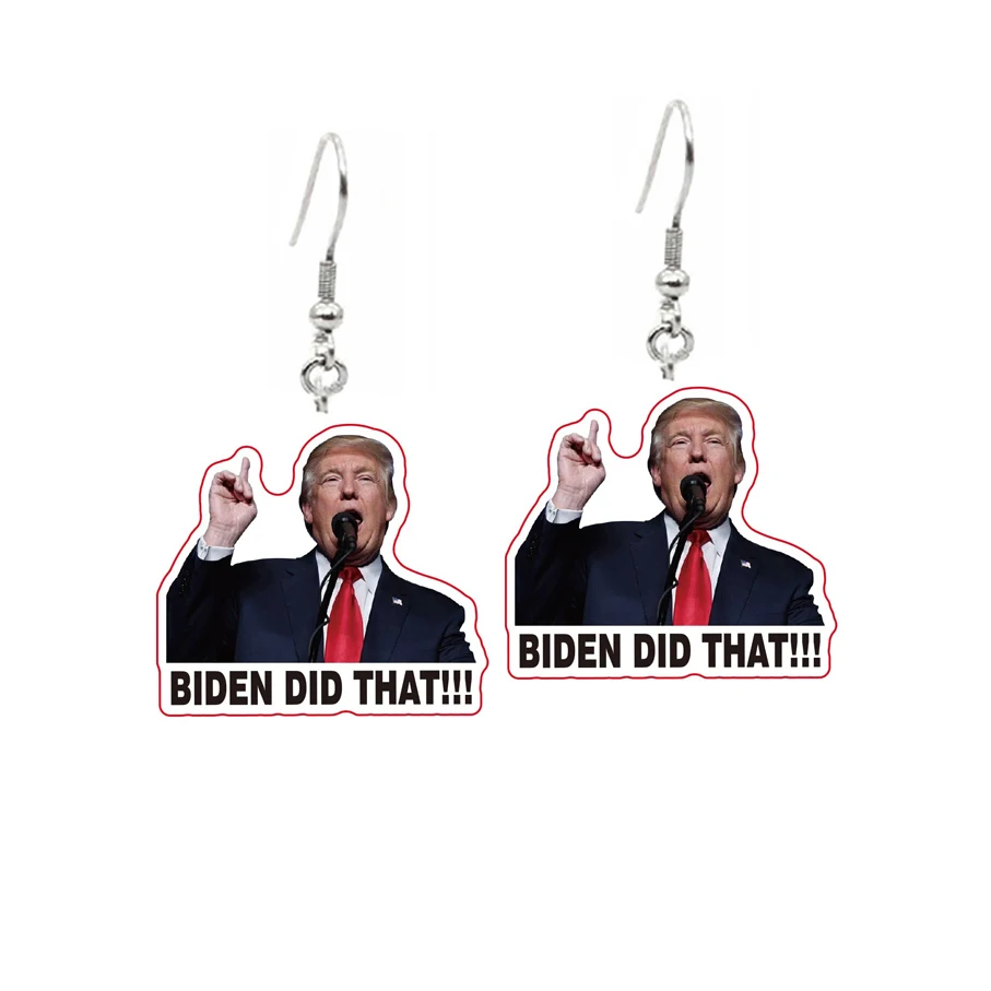 2023 Funny Women\'s Earrings Acrylic Trump Biden Did That Charm Earring Party Gift Jewelry Wholesale серьги женские
