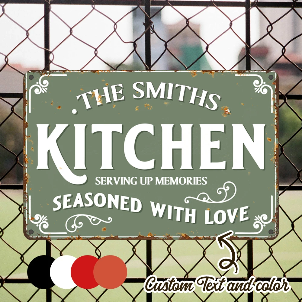 

2D Flat, Custom Kitchen Sign Metal Wall Art Sign Easy To Hang For Outdoor Farmhouse Bar Plaque Decoration Ideal Gift Decoration
