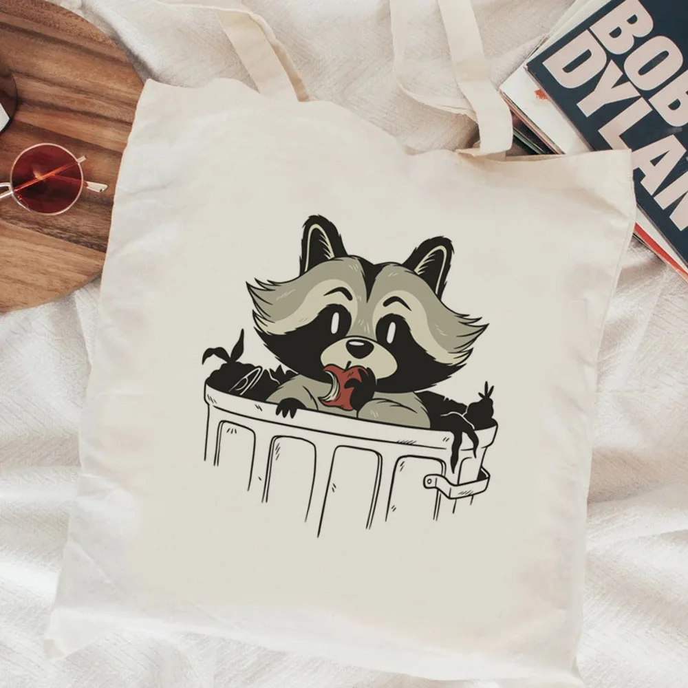 Racoon shopping bag bolsa shopper jute bag grocery canvas eco bag tote bolsa compra reciclaje sac toile