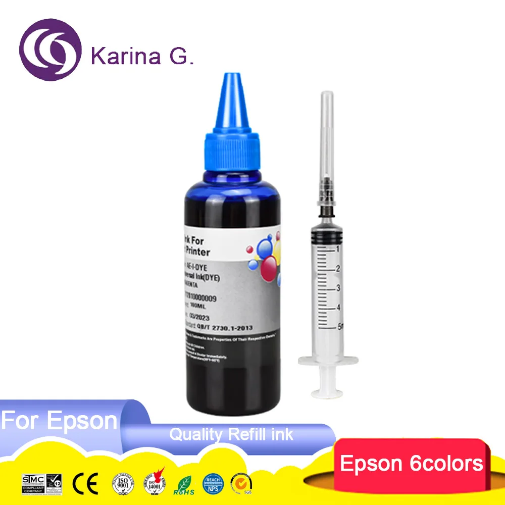 Tinta de tinte para impresora Epson, recambio de tinta de 6 colores/100ML, 312XL, 378XL, T0851, T0821, T0791, 81N, Expression Photo XP-8500/XP-8505/XP-8600/XP‑ 8605