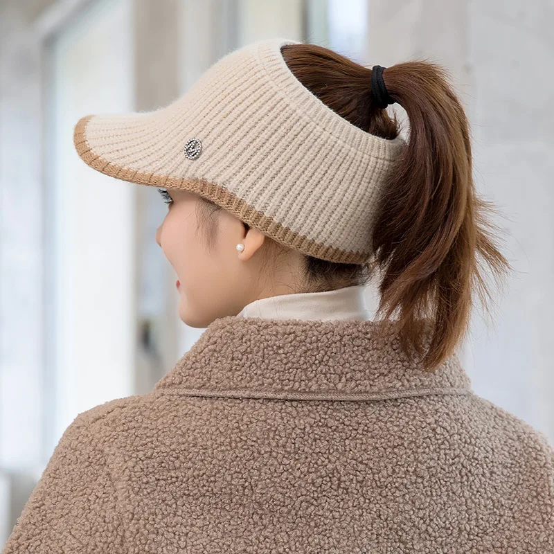 Hats For Women Autumn Winter Sports Empty Top Caps Female Knitted Warm Baseball Cap Fashion Running Golf Sun Hat