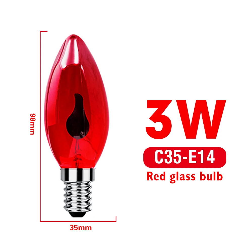 1-12 Stück LED Edison-Glühbirne E14 E27 3W 220V Flammen-Effekt Beleuchtung Orange-Rot Vintage Flackernde Effekt-Lampe mit Kerzenspitzen-Optik