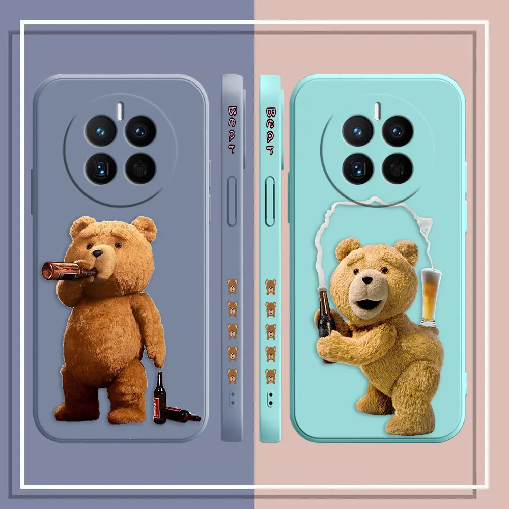 Phone Case For Huawei MATE 10 20 20X 30 40 P20 P30 P40 P50 LITE PRO PLUS Silicone Case Funda Shell Funny Cartoon T-Teddy B-Bear