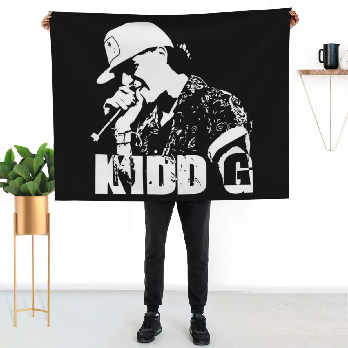 

Kidd G Singer art Throw Blanket Stylish Decor Blanket Gift for Friends Roommate
