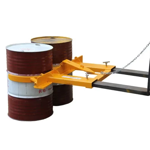 Single double 340kg 680kg automatic grabber forklift mounted drum grab