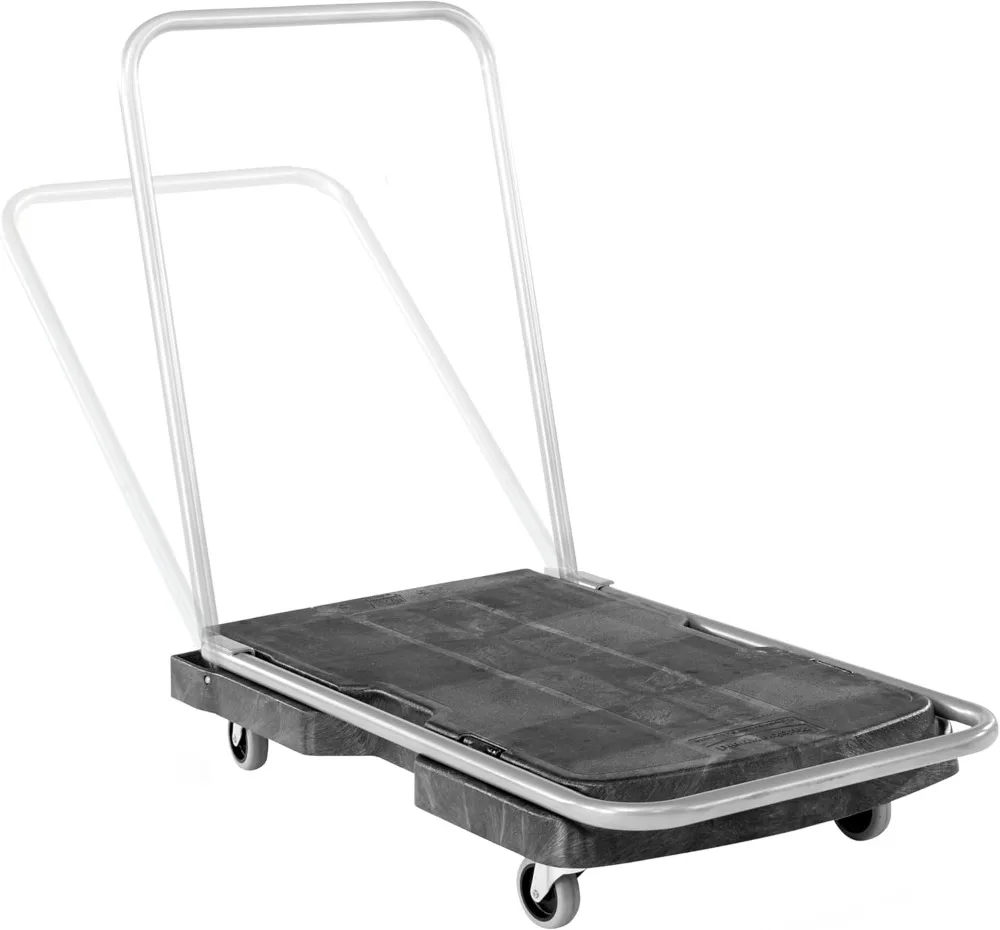 عربة دوللي قابلة للطي بعجلات، سعة 250 رطلاً، قابلة للطي لتحريك تخزين مكتب المستودعات #1