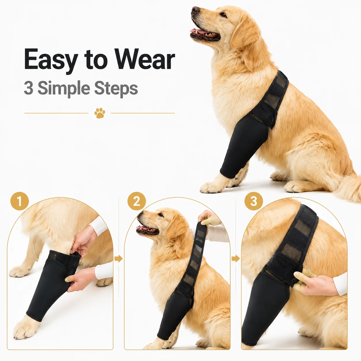 Dog Front Leg Protector Breathable Pet Recovery Sleeve Adjustable Anti Licking Elbow Guard Wound Protection Brace for Medium Lar view 6