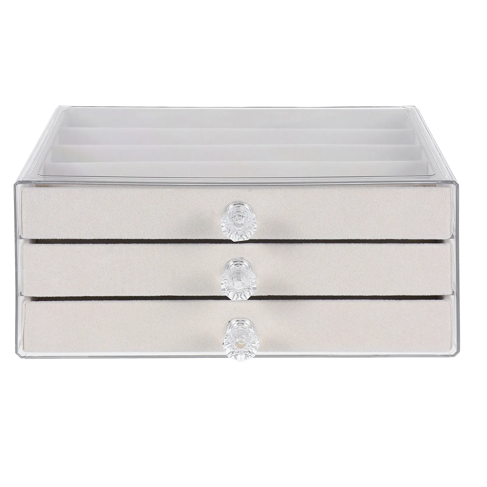 Jewelry Organizer Box Dustproof Drawer Storage Necklace Bracelet Pearl Bead Holder Decorative Vanity Tray for Women