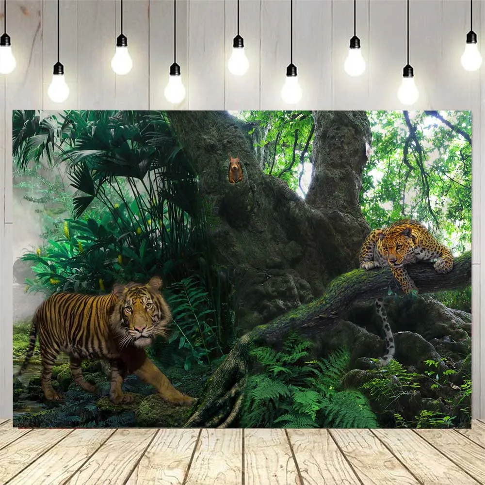 Primitive Forest Animal Tapestry Home Aesthetics Jungle Tiger Leopard Bear Wall Hanging Living Room Sofa Wall Background Cloth 6